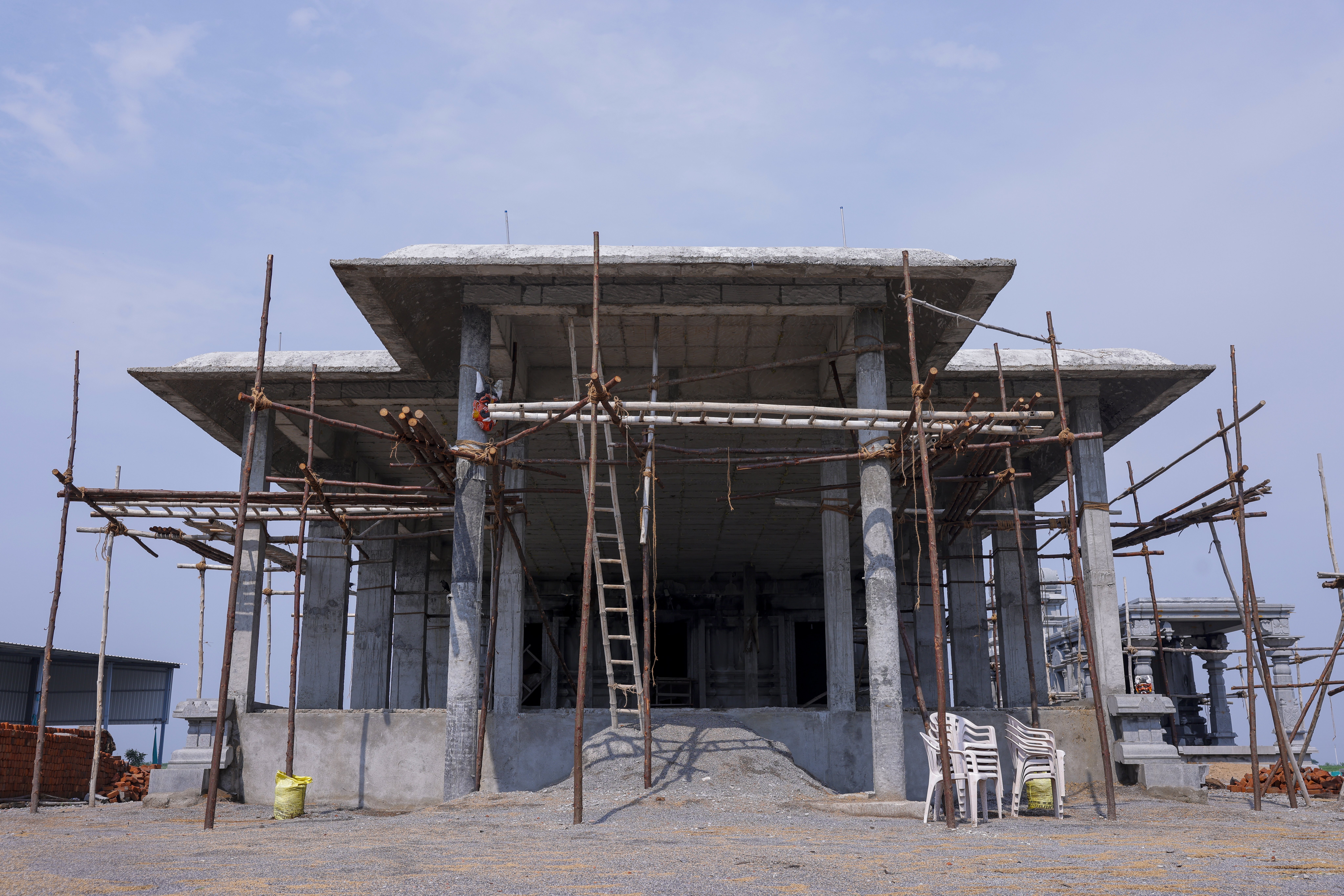 Perecherla Shivalayam Construction View 1 (పేరేచర్ల శైవ క్షేత్ర నిర్మాణం 1)