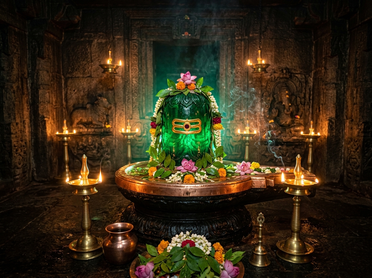Sacred Marakatha Lingam Sanctum